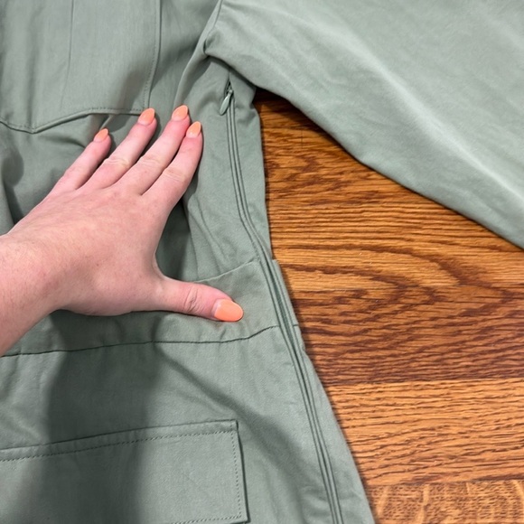 NWT Anthropologie Mare Mare Long-Sleeve Utility Romper Moss Green Size Large - Picture 10 of 12